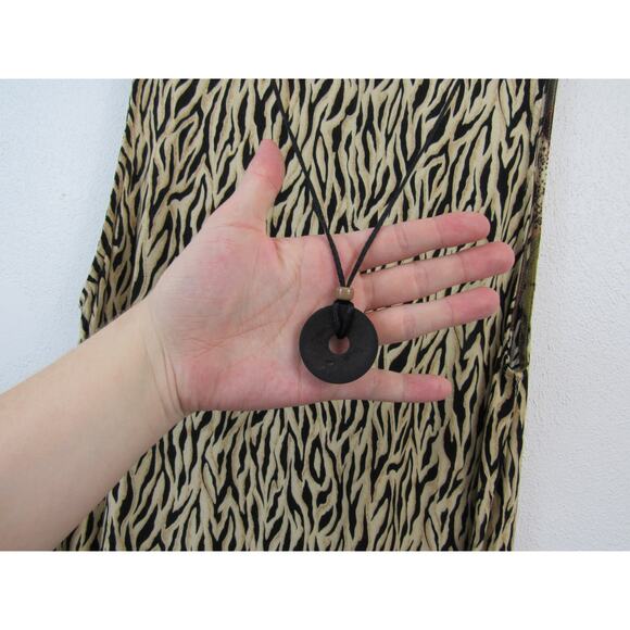 Forever, Caroline Size 12 Vintage Safari Tank Maxi Dress Animal Print Necklace - Picture 4 of 6